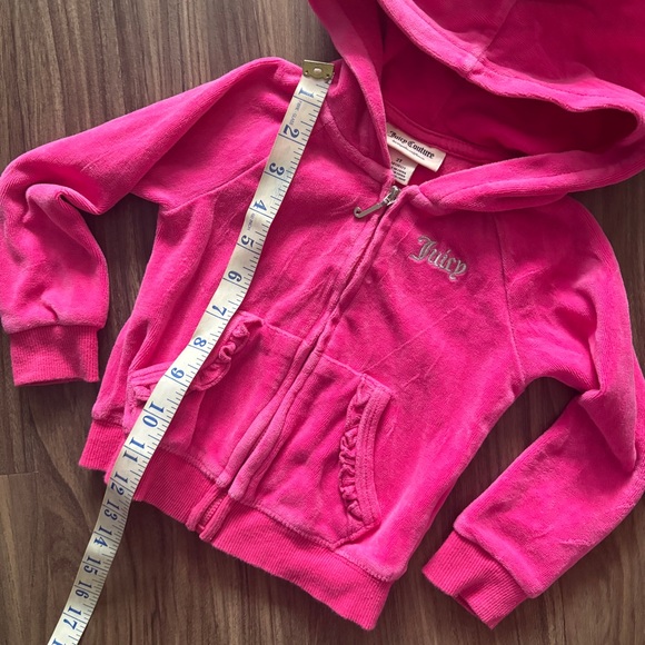 Juicy Couture Little Girls 2T Pink Velour Full-Zip Hoodie - Picture 6 of 9
